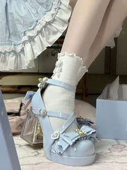 Golden Teddy High Heel Mary Janes