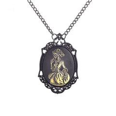 Steampunk woman cameo necklace