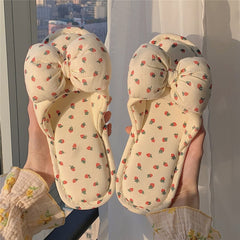 Knit Strawberry Slides