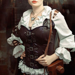 Leather and Straps Steampunk corset