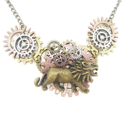 Steampunk lion necklace