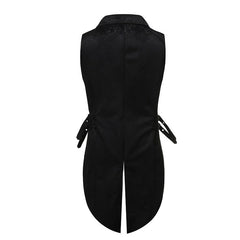 Black steampunk jacquard vest