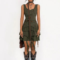 Green Steampunk dress