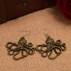 Steampunk octopus earrings