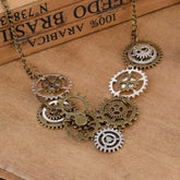 Steampunk necklace with gears