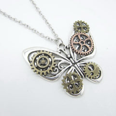 Steampunk butterfly necklace