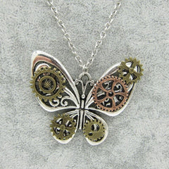 Steampunk butterfly necklace