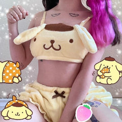 Yellow Puppy Dog Lingerie Set