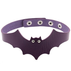'Out of Hell' Faux Leather Bat Choker (4 Colours)