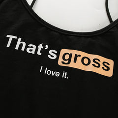 'That's Gross' Black Crop Top