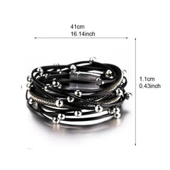 Goth 'Ashes to Ashes' Silver / Black Bead Rope Festival Bracelet