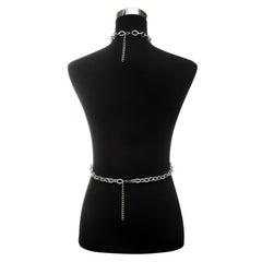Silver harness body chain