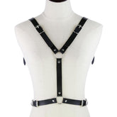 'Wings of Death' Black bat/ demon wing faux leather harness