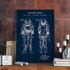 Steampunk diving suit wall art