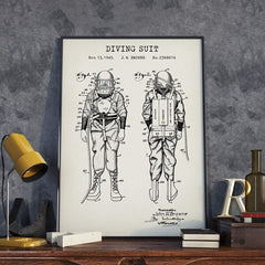 Steampunk diving suit wall art