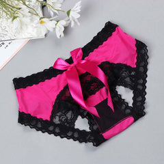 'Easy Access' Crotchless Bow Underwear, Open Crotch Panties.