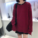 'Defense' Grunge Casual Stripe Top