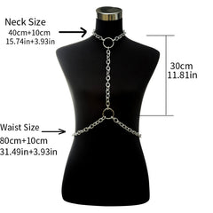 Silver harness body chain