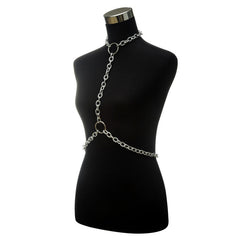 Silver harness body chain