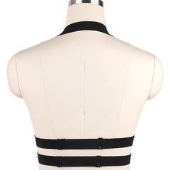 'Deadly' Black Gothic Studded Elastic Harness