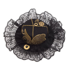 Steampunk mini hat with golden wing