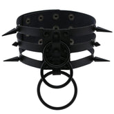 Triple Ring Black Choker