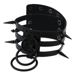 Triple Ring Black Choker