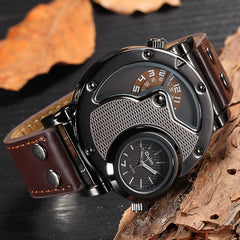 Steampunk two time zone watch