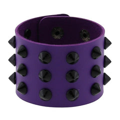 Multi Color Spike PU Leather Wristband
