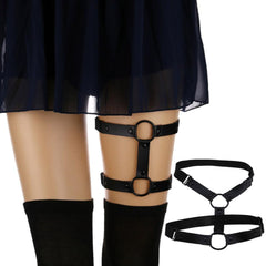 Black 'O' ring leg garter (1pc)
