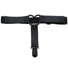 'Dark Times' Goth Black Faux Fake Leather Leg Garter