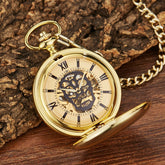 Steampunk skull pocket watch