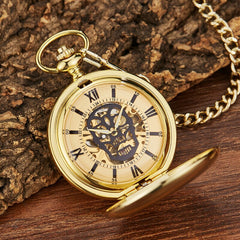 Steampunk skull pocket watch