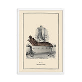 Vintage Steampunk funny toilet wall art: hypopotamus