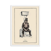 Vintage Steampunk funny toilet wall art: monkey