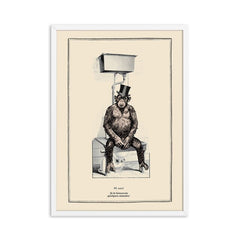 Vintage Steampunk funny toilet wall art: monkey