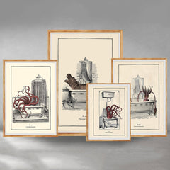 Vintage Steampunk funny toilet wall art: hypopotamus