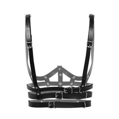 'Love will tear us apart' Black Studded Fake Leather Harness