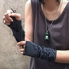 'Silence' Ripped Gloves (Pair)