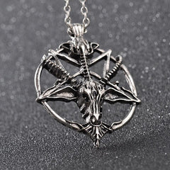 Inverted Occult Pentagram Goat Necklace