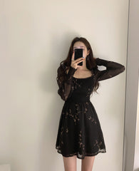 'Dazzle' Black Alt Long Puffy Dress