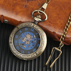 Blue Steampunk pocket watch