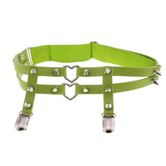 Double heart spike garter