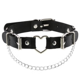 'Not Broken' Black Chain Heart Choker