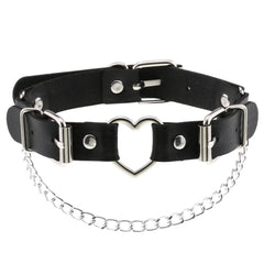'Not Broken' Black Chain Heart Choker