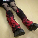 Red and Black Tie Dye Leg Warmers