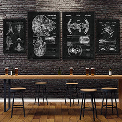 Steampunk UFO sketch wall art