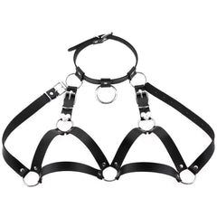 'Dead or Rock' Black Fake PU Leather Body Harness