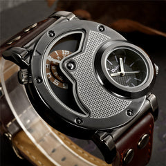 Steampunk two time zone watch