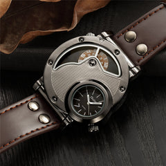 Steampunk two time zone watch